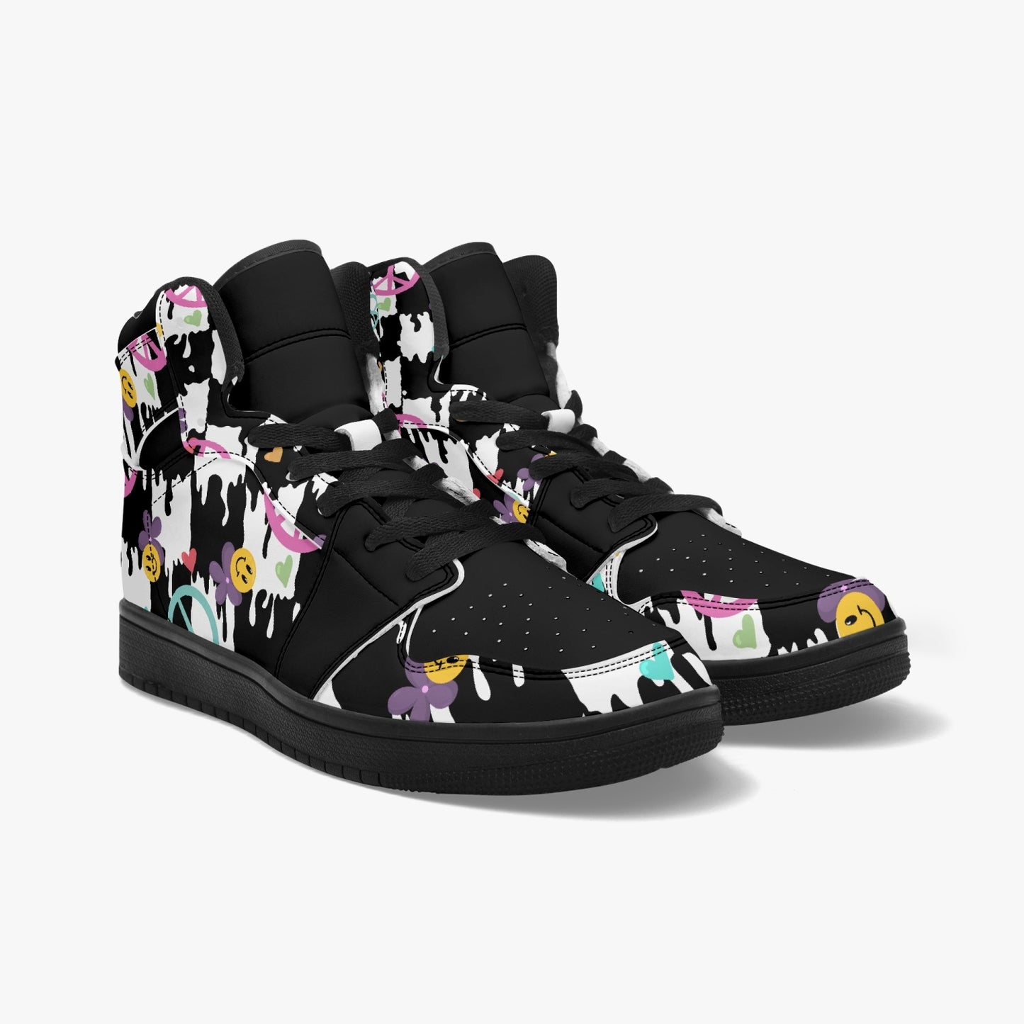 Psychedelic Smiley Sneakers for Adults