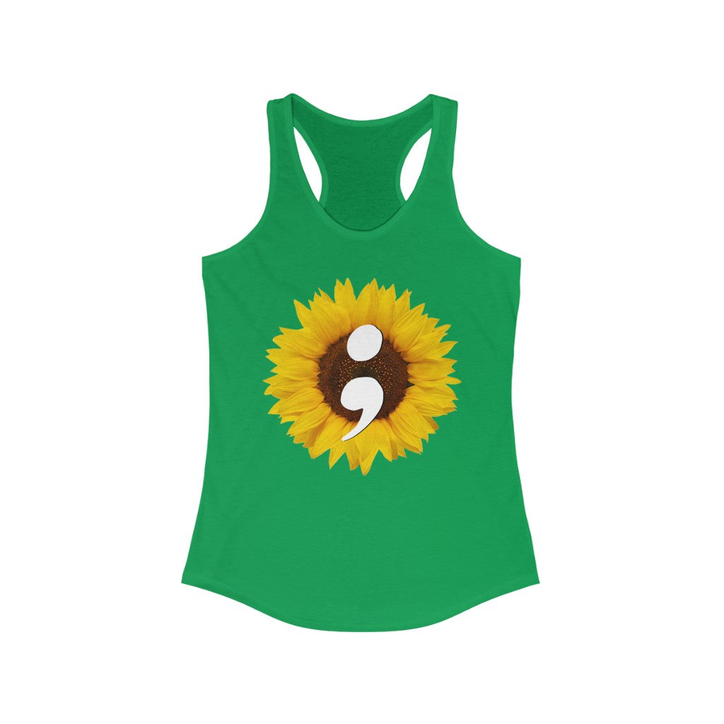 Semicolon Sunflower Ideal Racerback Tank