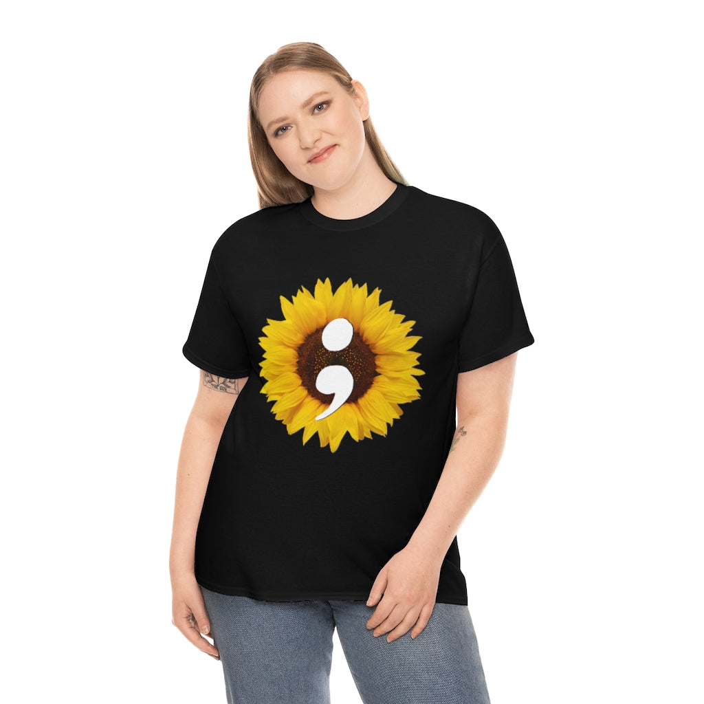 Semicolon Sunflower Unisex T-shirt