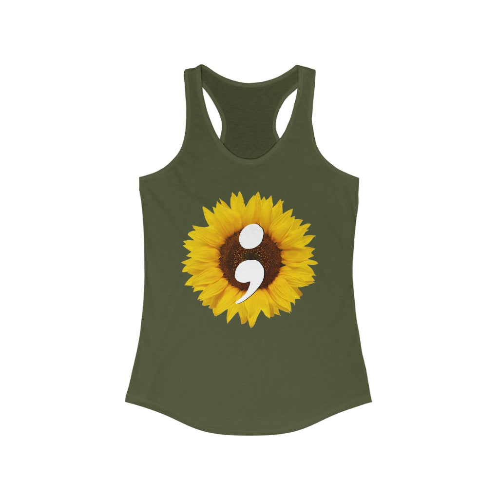Semicolon Sunflower Ideal Racerback Tank